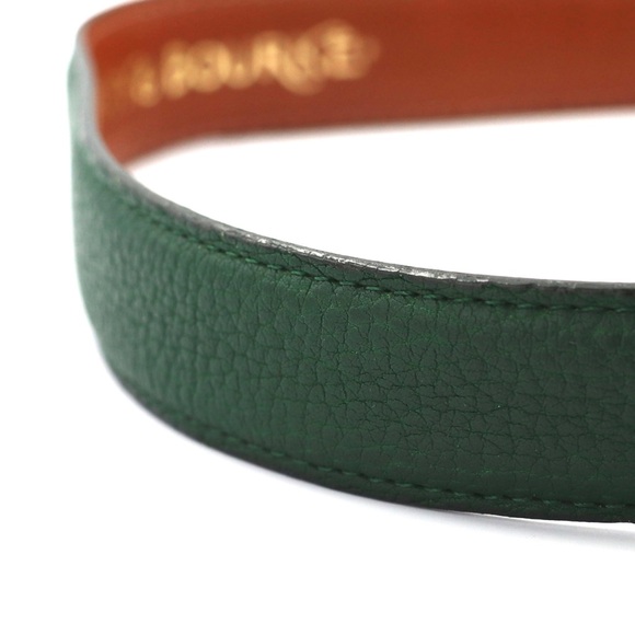 Vintage Dooney & Bourke Green Pebble Leather Belt Gold Buckle XS 22-24 main image 7